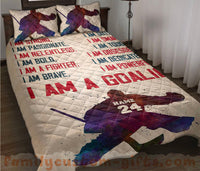 Thumbnail for Custom Quilt Sets Hockey Goalie I Strong Boy Player Fan Premium Quilt Bedding for Boys Girls Men Women