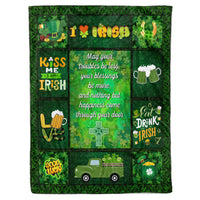 Thumbnail for Happy St Patrick's Day Irish Fleece Sherpa Blanket