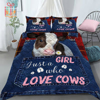 Thumbnail for Comforter Just A Girl Who Loves Cows Custom Bedding Set for Kids Teens Adult Personalized Premium Bed Set