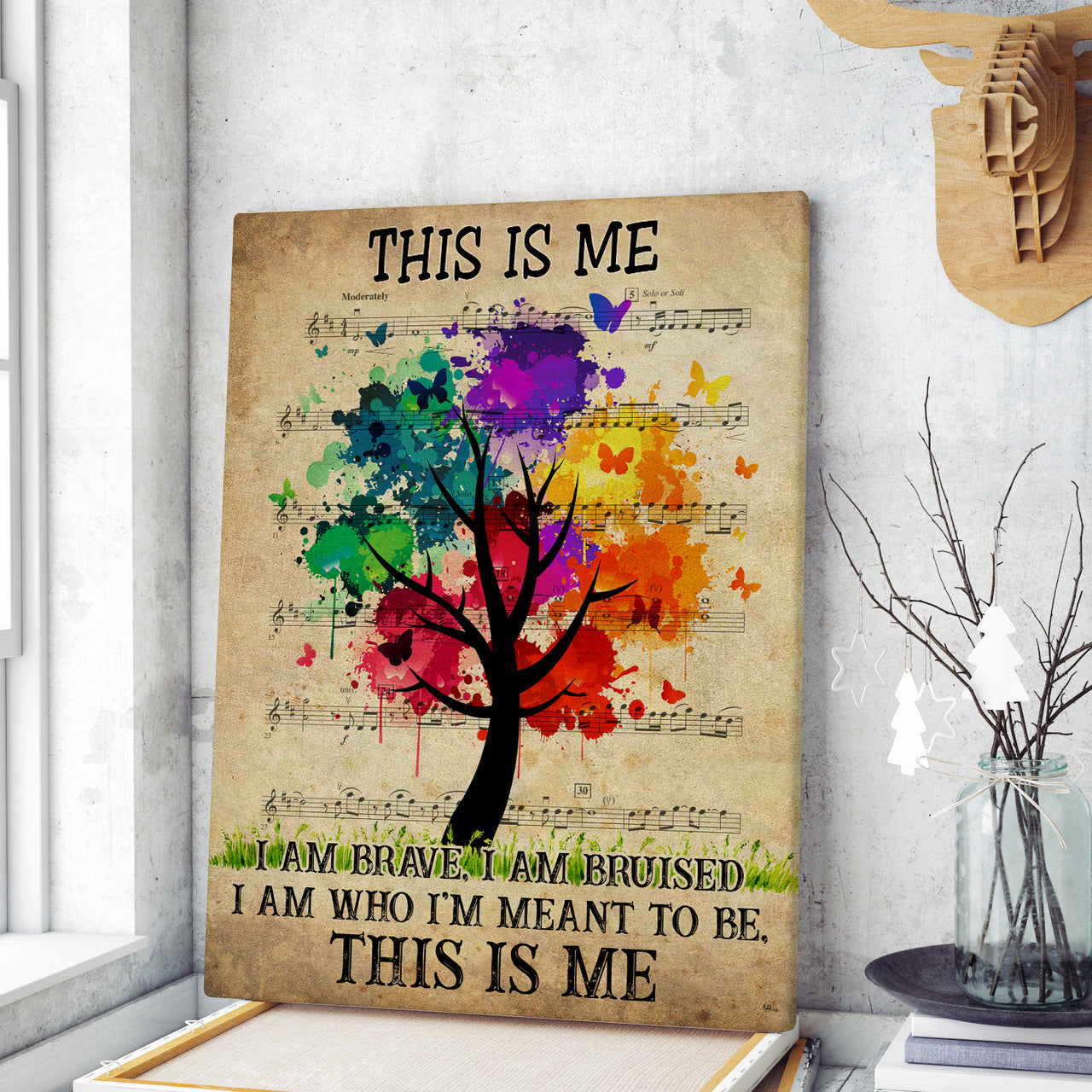 This Is Me I Am Brave LGBT Canvas Print Wall Art for Boy Girl Men Women Personalized Canvas Art