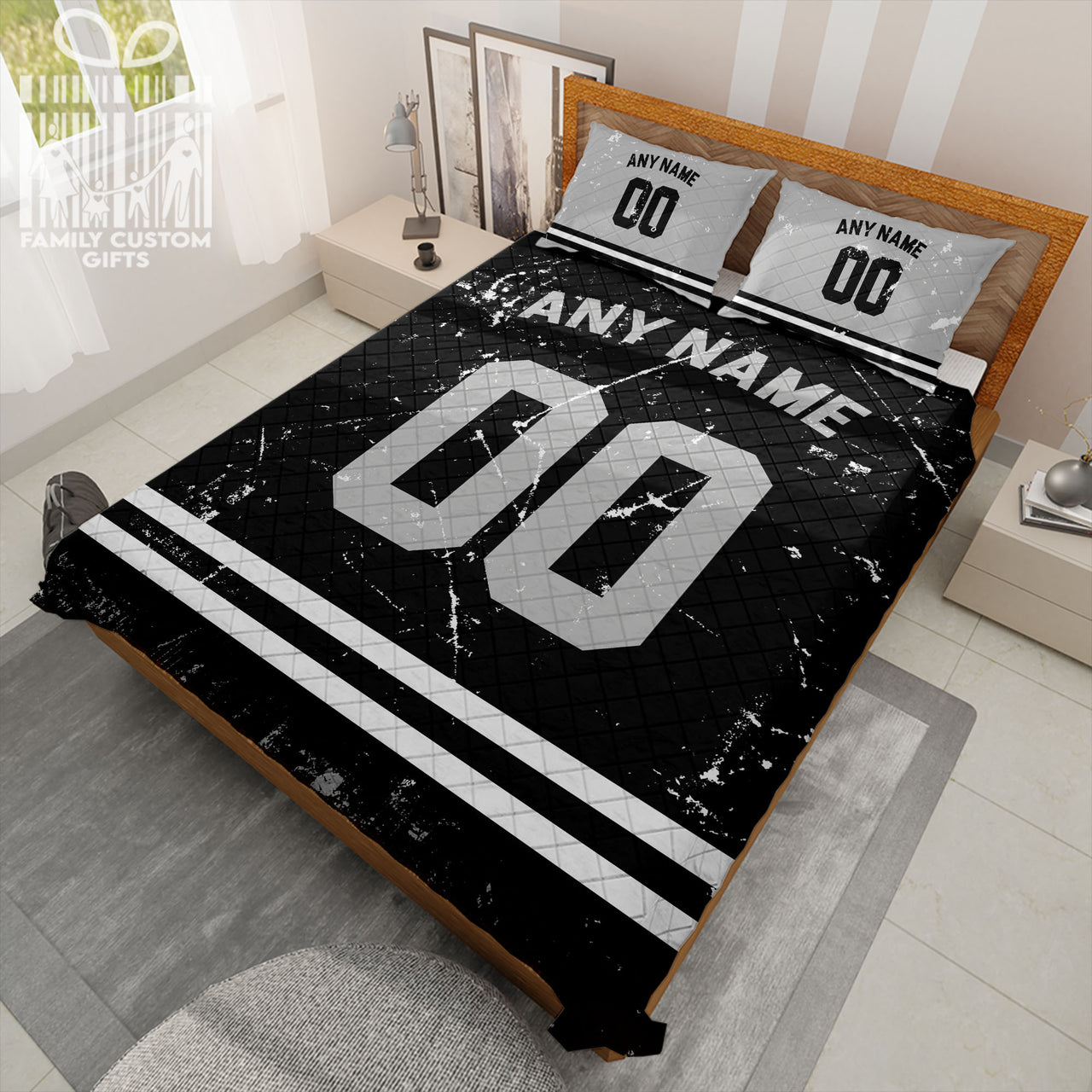 Custom Quilt Sets Las Vegas Jersey Personalized Football Premium Quilt Bedding for Men Women