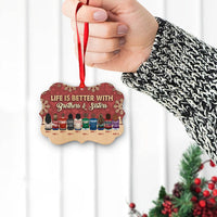 Thumbnail for Life is Better With Siblings Personalized Christmas Premium Aluminum Ornaments Sets - Gift For Brother and Sister