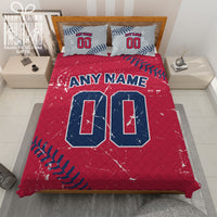 Thumbnail for Custom Quilt Sets Los Angeles Jersey Personalized Baseball Premium Quilt Bedding for Men Women