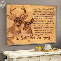 Thumbnail for Custom Poster Prints Buck & Doe I Love You The Most Personalized Gifts Wall Decor - Gift for Her & Him