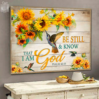 Thumbnail for Custom Poster Prints Wall Art Hummingbird Be Still And Know That I Am God Personalized Gifts Wall Decor