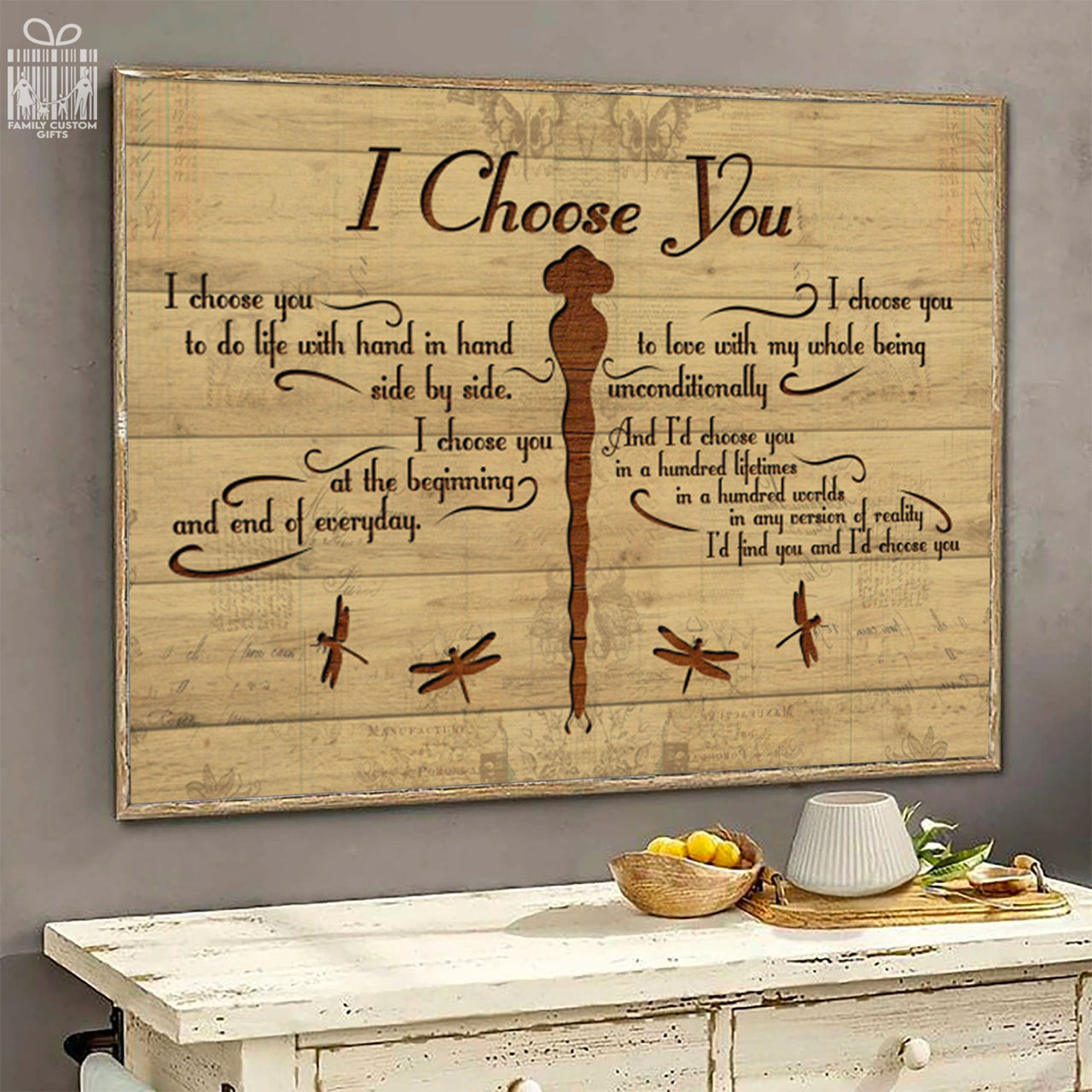 Custom Poster Prints Wall Art Dragonfly I Choose You Personalized Gifts Wall Decor