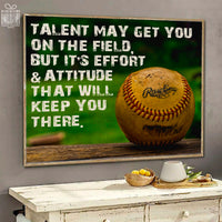 Thumbnail for Custom Poster Prints Wall Art Baseball Talent May Get You On The Field Personalized Gifts Wall Decor