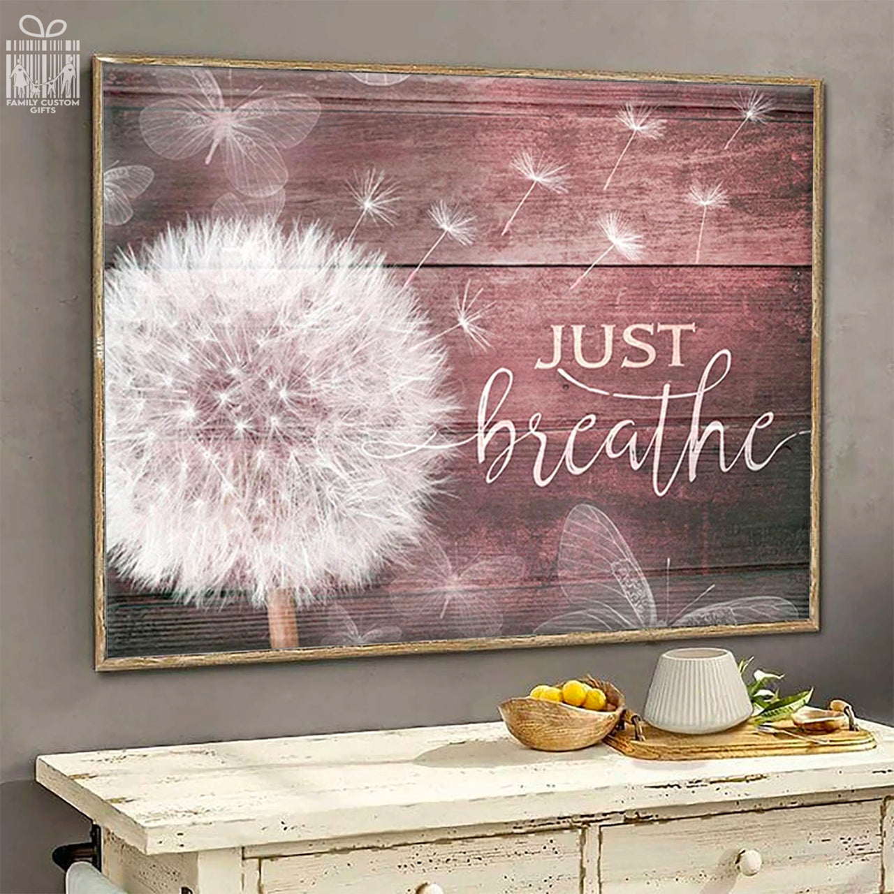 Custom Poster Prints Wall Art Just Breathe Personalized Gifts Wall Decor - Gift for Family