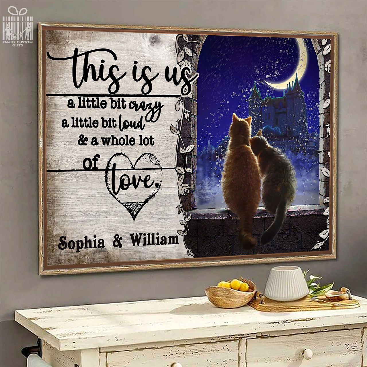 Custom Poster Prints Couple Cat This Is Us A Little Personalized Wall Art for Couple - Premium Poster