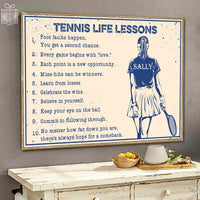 Thumbnail for Custom Poster Prints Tennis Life Lessons Foot Faults Happen Personalized Wall Art for Girls Women - Premium Poster