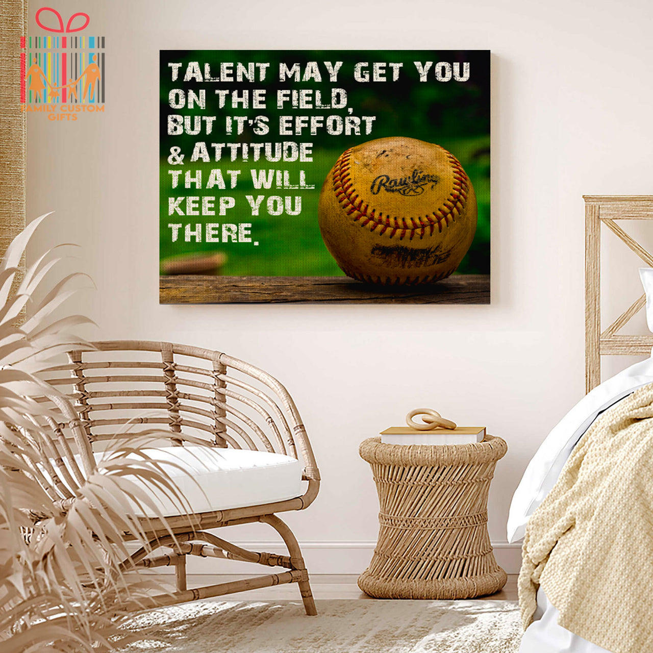 Custom Poster Prints Wall Art Baseball Talent May Get You On The Field Personalized Gifts Wall Decor