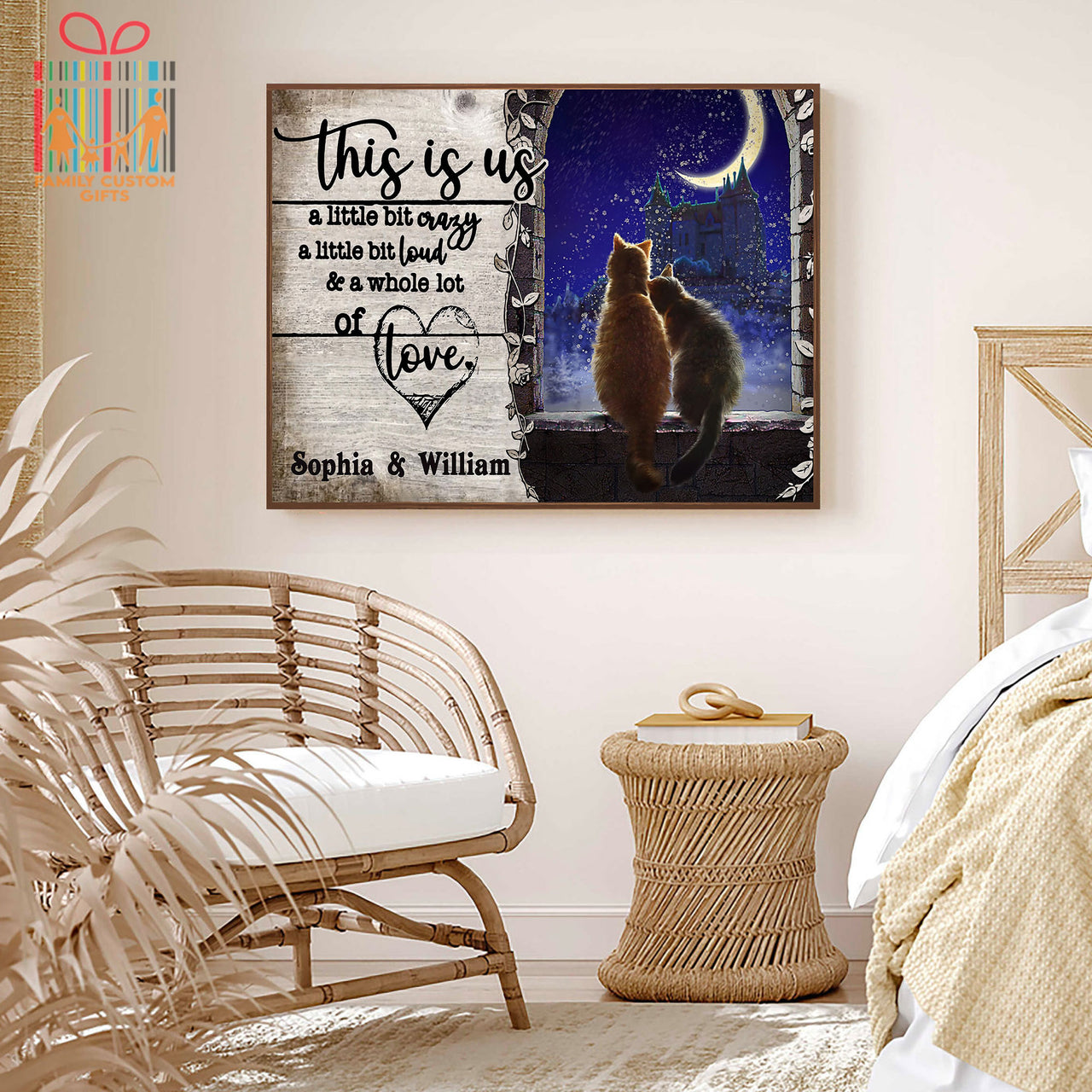 Custom Poster Prints Couple Cat This Is Us A Little Personalized Wall Art for Couple - Premium Poster