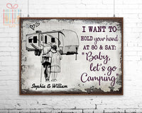 Thumbnail for Custom Poster Prints I Want to Hold Your Hand at 80 and Say Let's Go Camping Wall Art for Couple - Premium Poster