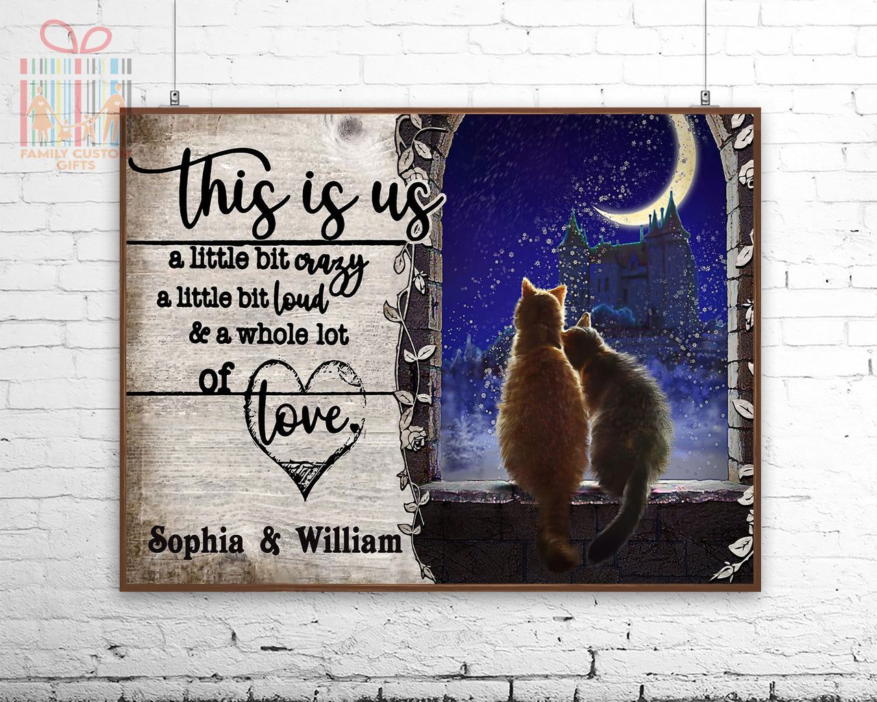 Custom Poster Prints Couple Cat This Is Us A Little Personalized Wall Art for Couple - Premium Poster