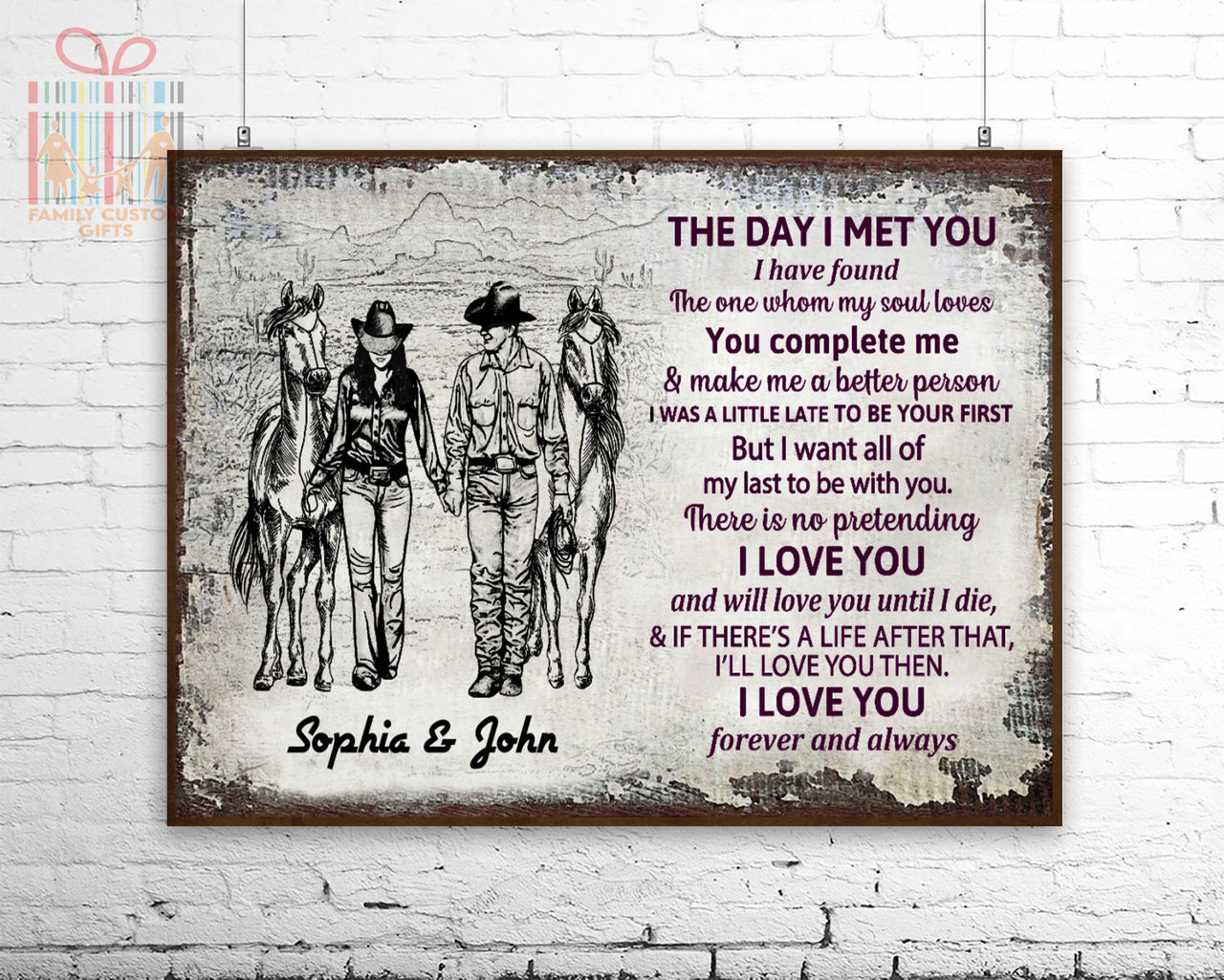 Custom Poster Prints Cowboy Couple The Day I Met You I Have Found Personalized Wall Art for Couple - Premium Poster