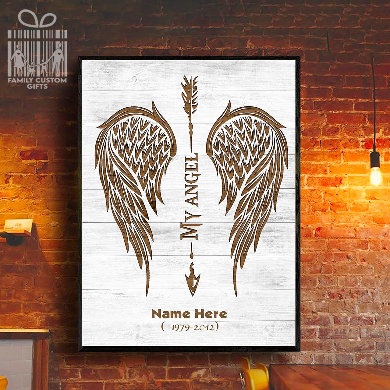 Custom Poster Prints Angel Wing Memorial Wing Personalized Wall Art for Men Women - Premium Poster