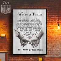 Thumbnail for Custom Poster Prints We're A Team Meeting You Was Fate Personalized Wall Art for Couple - Premium Poster