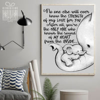 Thumbnail for Custom Poster Prints Baby Elephant No One Else Will Ever Know the Strength of My Love Wall Art - Premium Poster