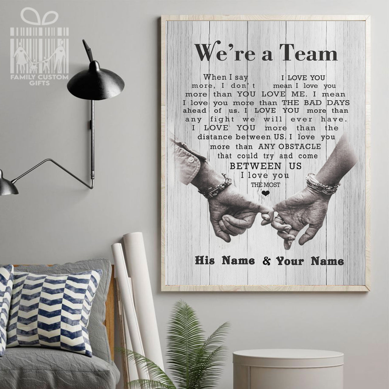 Custom Poster Prints We’re A Team I Love You The Most Personalized Wall Art for Couple - Premium Poster