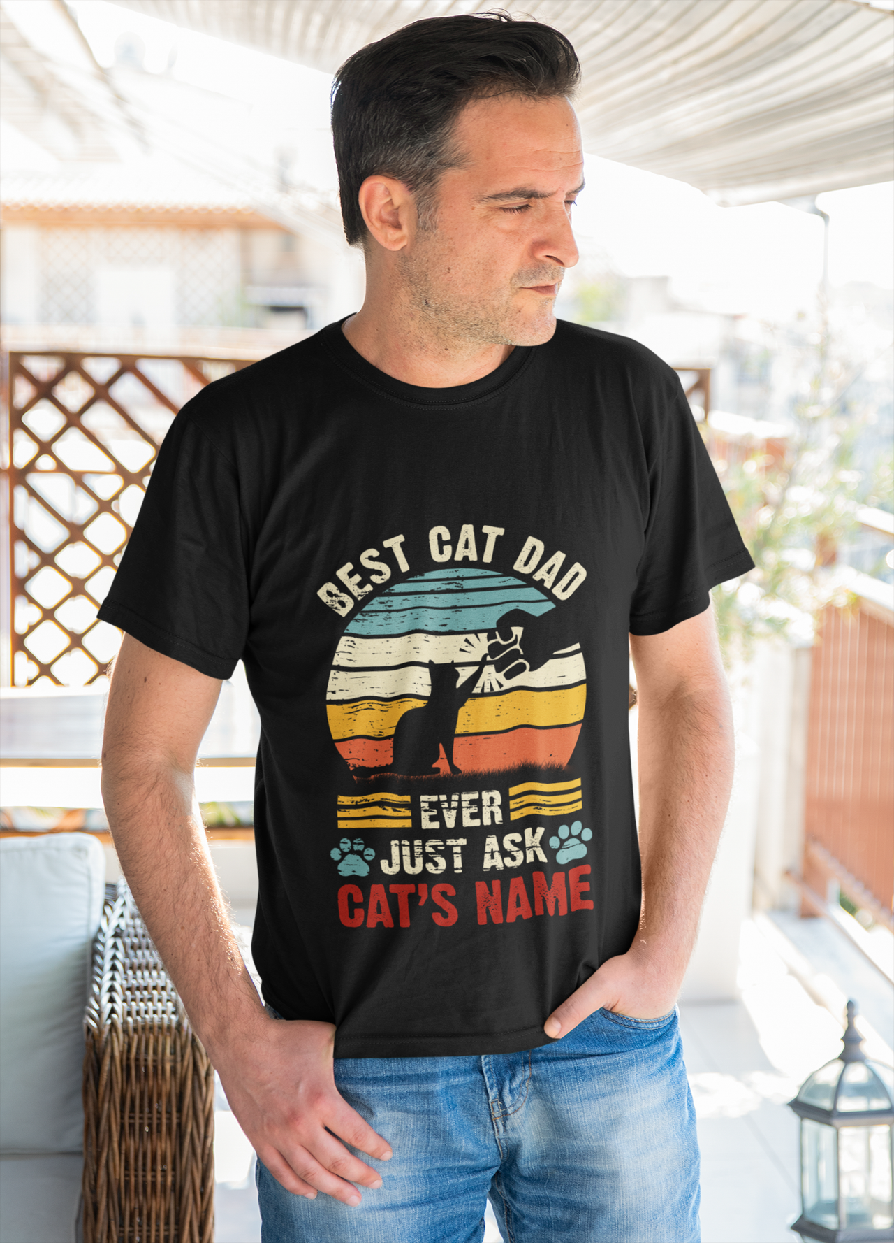 Personalized Name Best Cat Dad Ever Just Ask Shirt For Dad Daddy Father Day