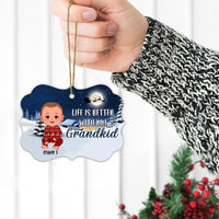 Thumbnail for Life Is Better With Grandkids Personalized Custom Name Aluminum Ornaments - Christmas Gift