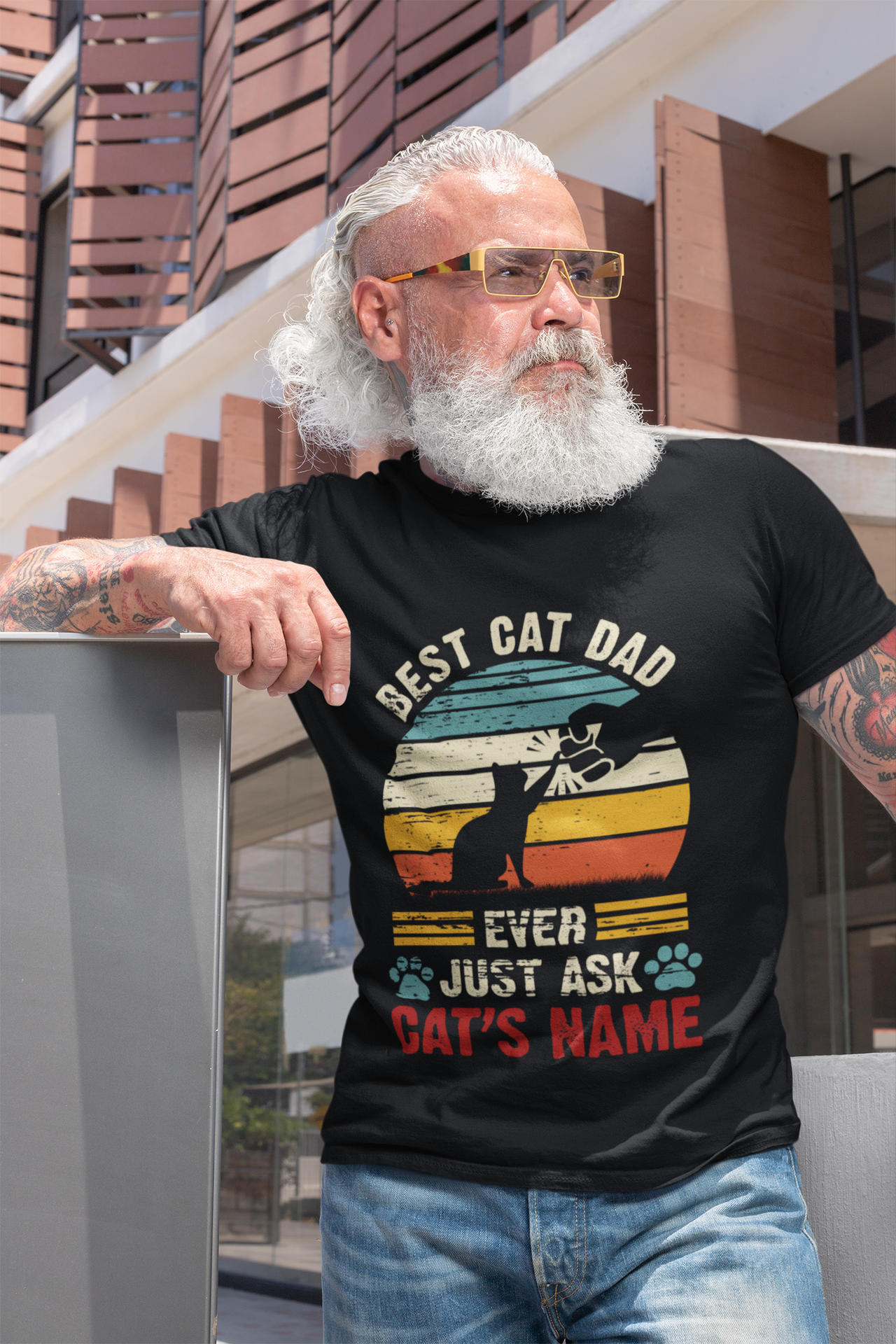 Personalized Name Best Cat Dad Ever Just Ask Shirt For Dad Daddy Father Day