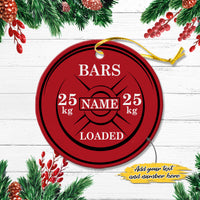 Thumbnail for Weightliffting Bars Loaded Personalized Christmas Premium Ceramic Ornaments Sets for Christmas Tree