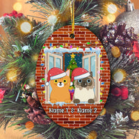Thumbnail for Meowy Christmas Cute Cat At Window Personalized Christmas Premium Ceramic Ornaments Sets for Christmas Tree