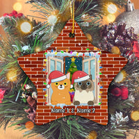 Thumbnail for Meowy Christmas Cute Cat At Window Personalized Christmas Premium Ceramic Ornaments Sets for Christmas Tree