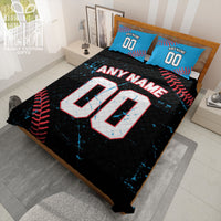 Thumbnail for Custom Quilt Sets Miami Jersey Personalized Baseball Premium Quilt Bedding for Men Women