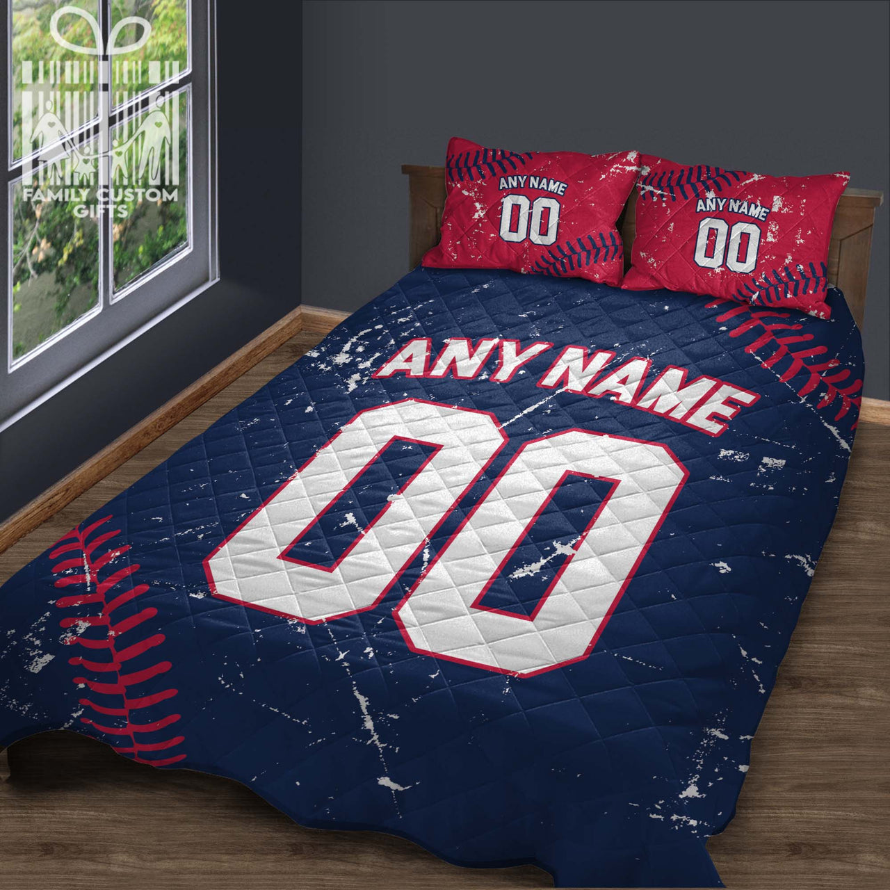 Custom Quilt Sets Minnesota Jersey Personalized Baseball Premium Quilt Bedding for Men Women