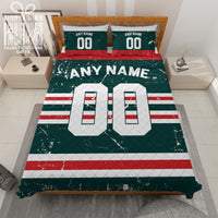 Thumbnail for Custom Quilt Sets Minnesota Jersey Personalized Ice hockey Premium Quilt Bedding for Men Women