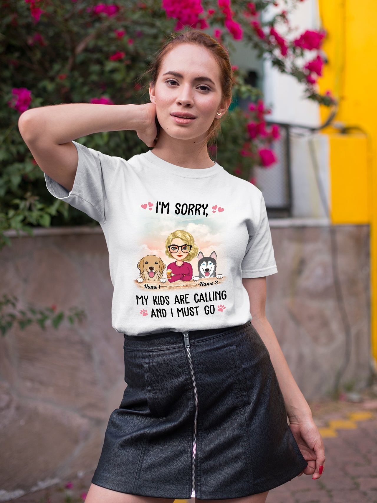 Personalized Custom I'm Sorry My Kids Are Calling And I Must Go Shirt Gift For Woman Dog Cat Lovers
