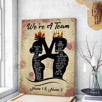 Thumbnail for Personalized Custom Name We're A Team Canvas Print Wall