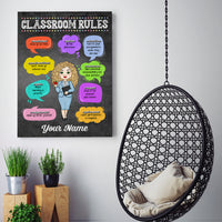 Thumbnail for Personalised Teacher Gifts In This Classroom Rules Canvas Wall Art Custom Canvas Print - Best Teacher Appreciation Gifts