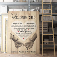 Thumbnail for Personalized Custom Name To My Gorgeous Wife Canvas Wall Art Canvas Print Couple Hanging Poster Home Decor