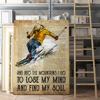 Thumbnail for Skiing Ski Custom Canvas Print Wall Art Into The Mountains To Lose My Mind Canvas Art for Men Women Boy Girl