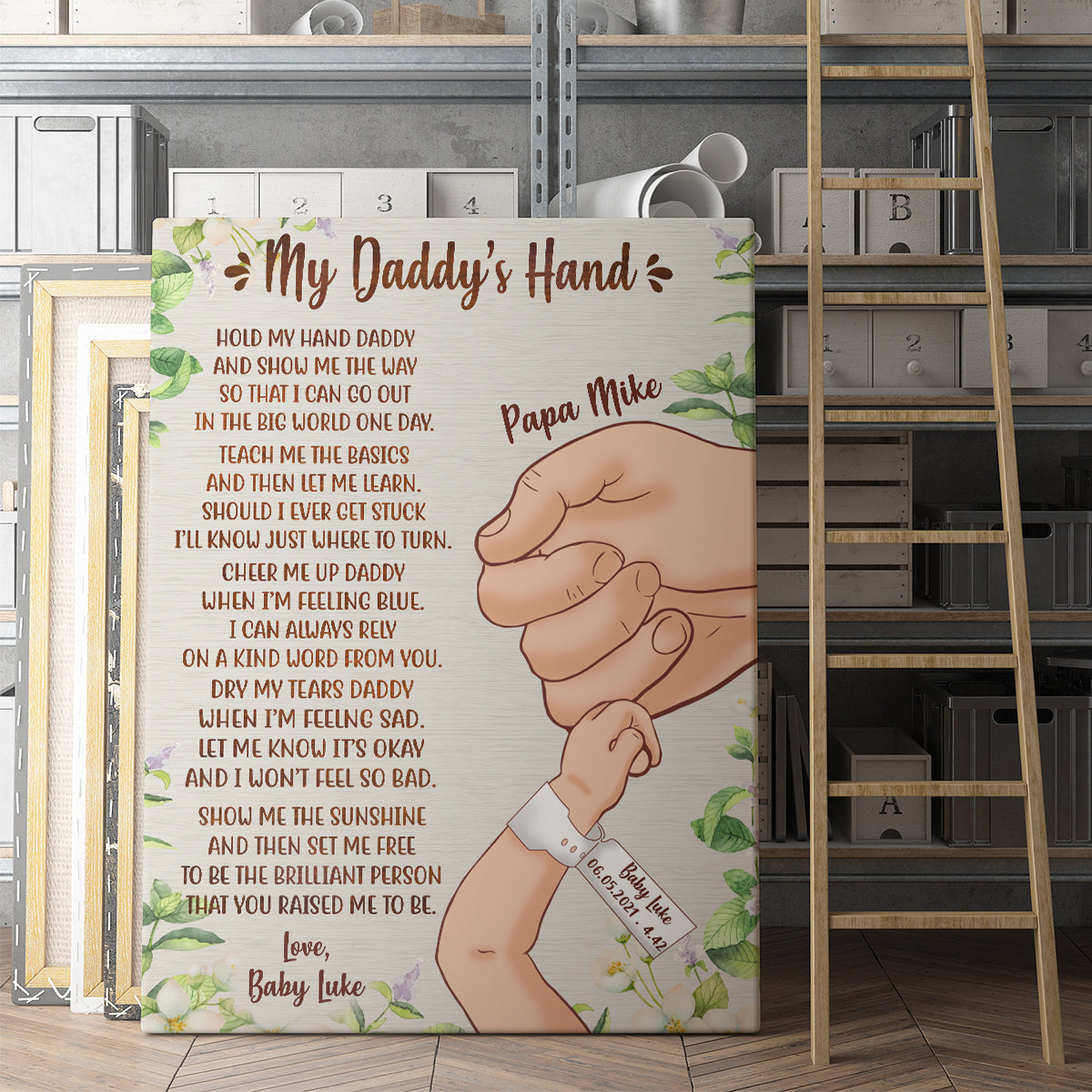 Personalized Canvas Prints, Custom Name And Photo, Gift For Dad