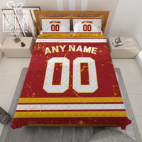 Thumbnail for Custom Quilt Sets Calgary Jersey Personalized Ice hockey Premium Quilt Bedding for Men Women