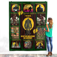 Thumbnail for Personalized Custom Name Bigfoot Sasquatch Believe Hide and Seek World Champion Sherpa Fleece Throw Blanket Birthday Big Foot Camping Presents for Mom Dad Wife Husband Kids Son Daughter Campers