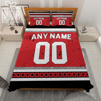 Thumbnail for Custom Quilt Sets Carolina Jersey Personalized Ice hockey Premium Quilt Bedding for Men Women