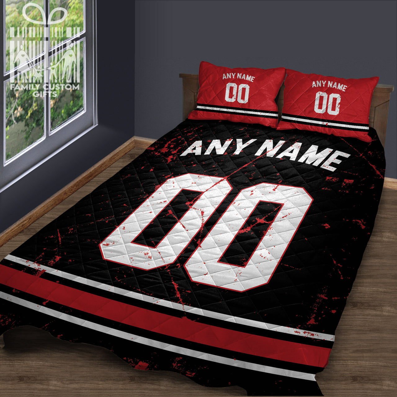 Custom Quilt Sets Atlanta Jersey Personalized Football Premium Quilt Bedding for Men Women