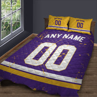 Thumbnail for Custom Quilt Sets Minnesota Jersey Personalized Football Premium Quilt Bedding for Men Women