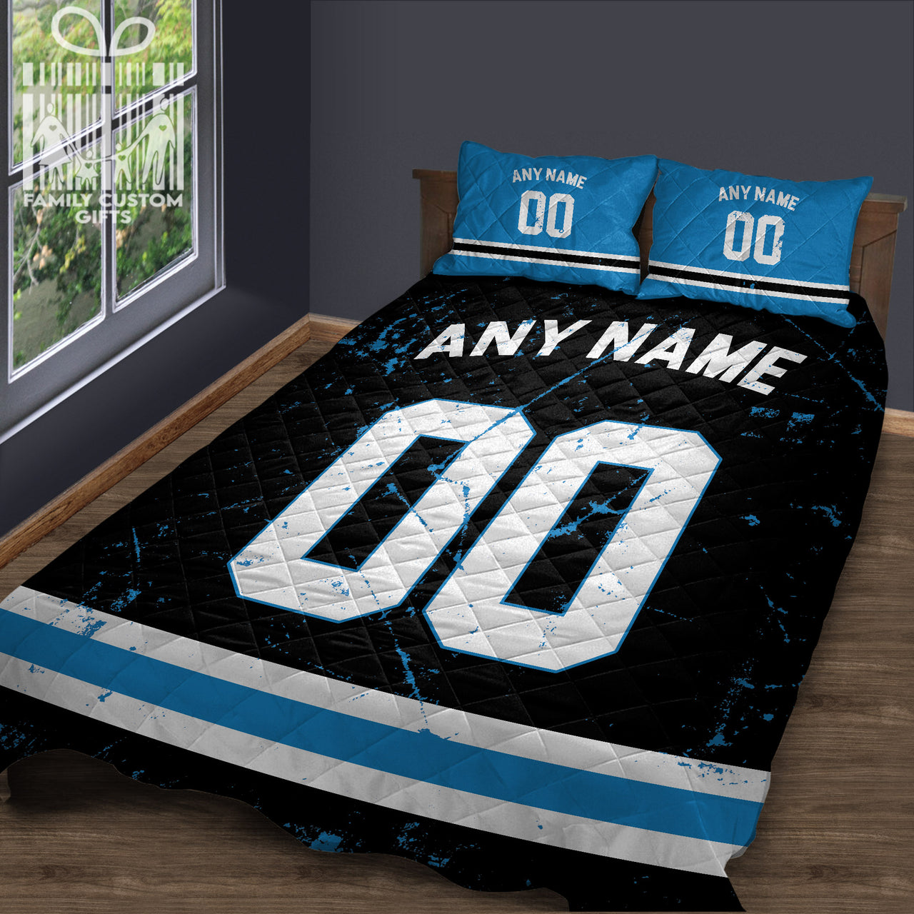 Custom Quilt Sets Carolina Jersey Personalized Football Premium Quilt Bedding for Men Women