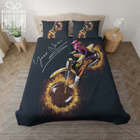 Thumbnail for Comforter Motocross Rider Dirt Bike Custom Bedding Set for Kids Teens Adult Personalized Premium Bed Set