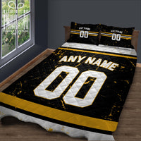 Thumbnail for Custom Quilt Sets Pittsburgh Jersey Personalized Ice hockey Premium Quilt Bedding for Men Women