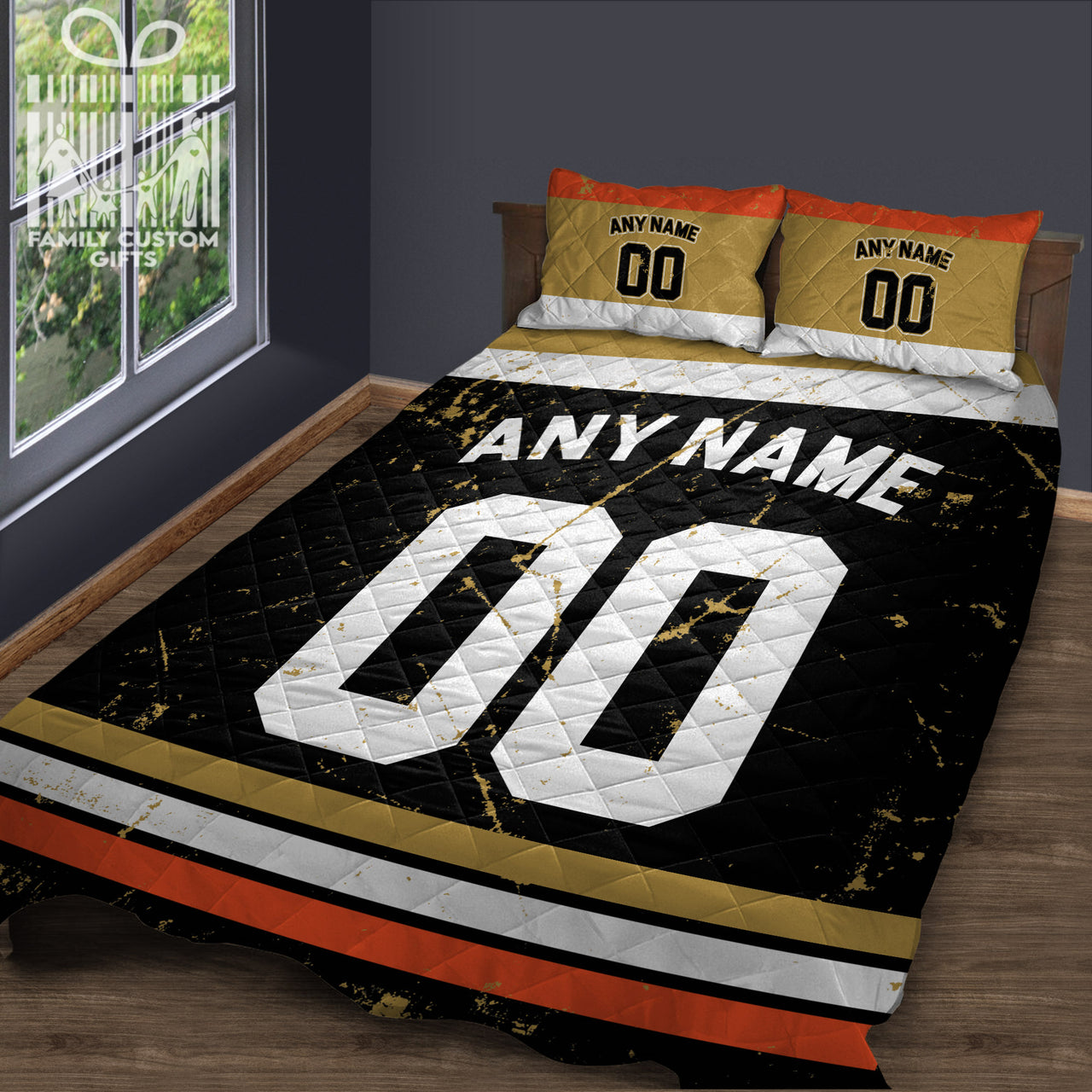 Custom Quilt Sets Anaheim Jersey Personalized Ice hockey Premium Quilt Bedding for Men Women