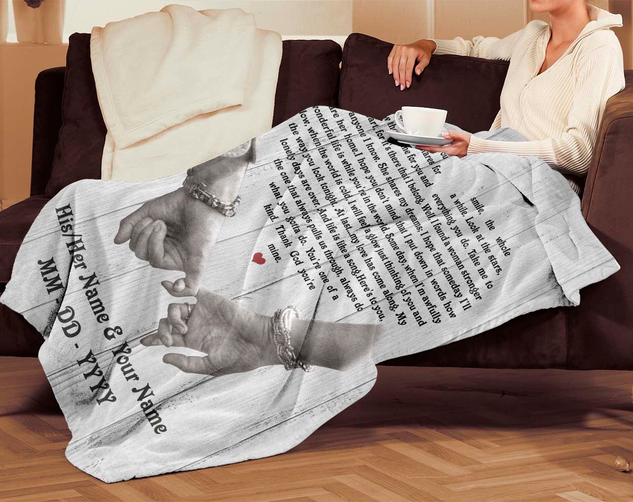 Custom Blanket Anniversary Song Name Date Fleece Blanket Gift For Couple Man Woman Wife Husband