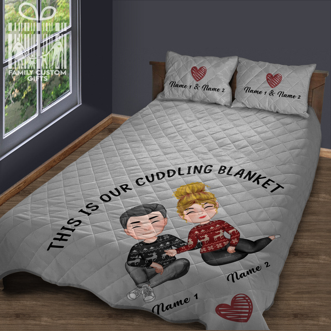 Custom Quilt Sets Our Cuddling Premium Quilt Bedding for Boys Girls Men Women Couple Wife Husband