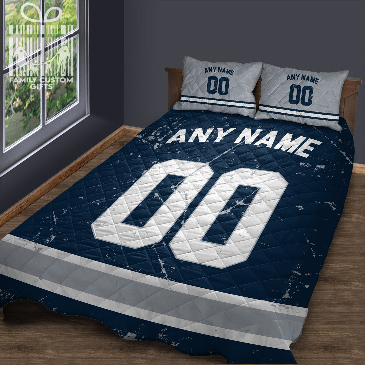 Custom Quilt Sets Dallas Jersey Personalized Football Premium Quilt Bedding for Men Women